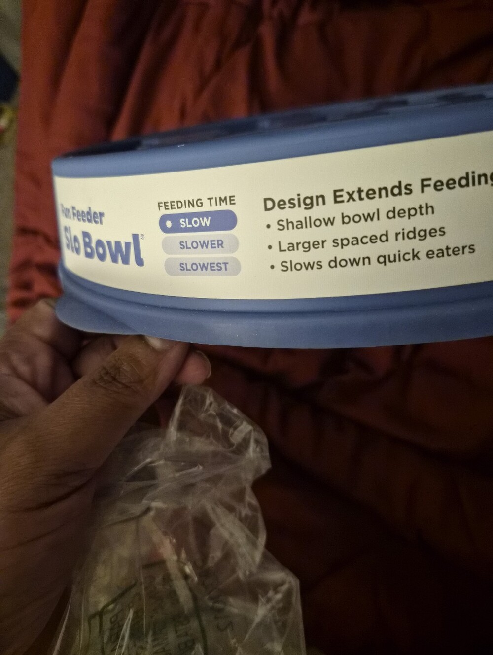 Outward Hound Fun Slow Feeder Dog Bowl in Blue